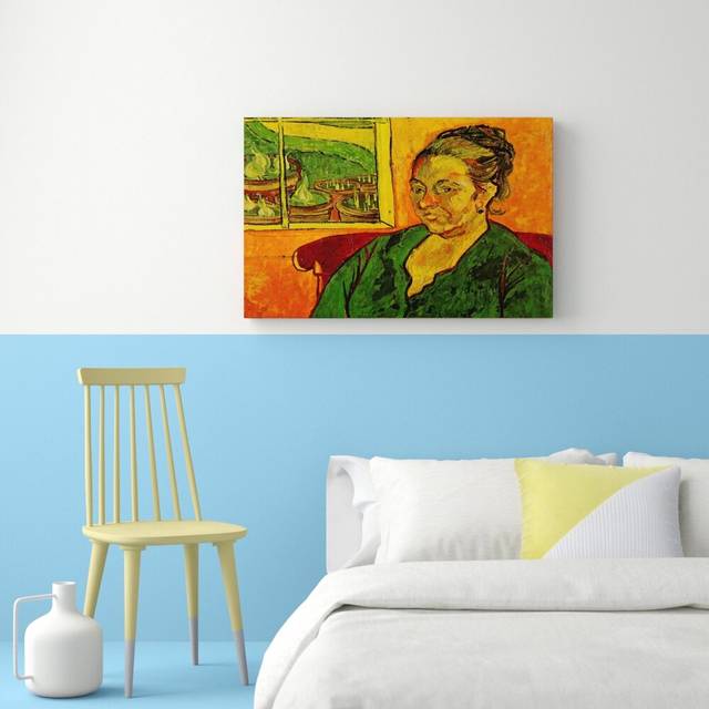'Portrait of Madame Augustine Roulin' by Vincent Van Gogh Oil Painting Print on Wrapped Canvas (66 cm H x 101.6 cm W)