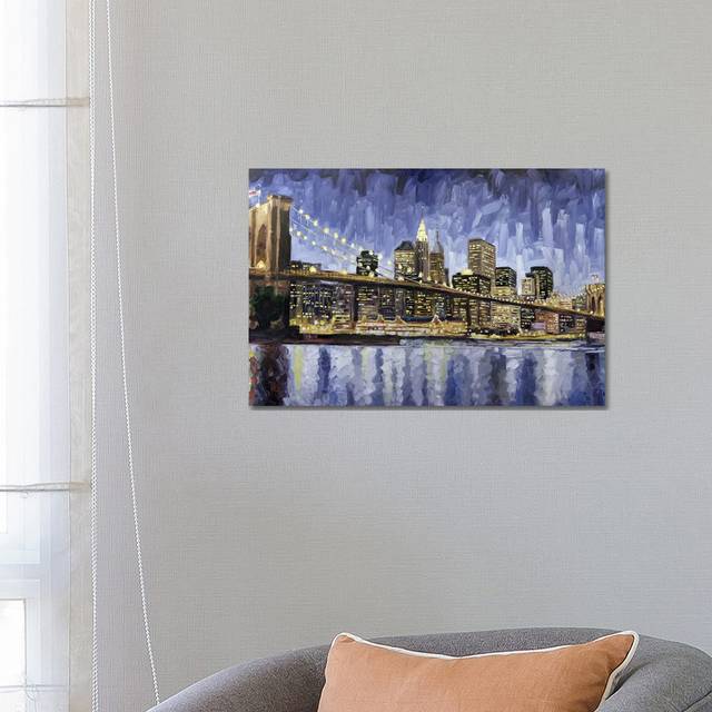 Brooklyn Bridge by Roger Disney - Wrapped Canvas Art Prints (66.04 cm H x 45.72 cm W x 1.91 cm D)