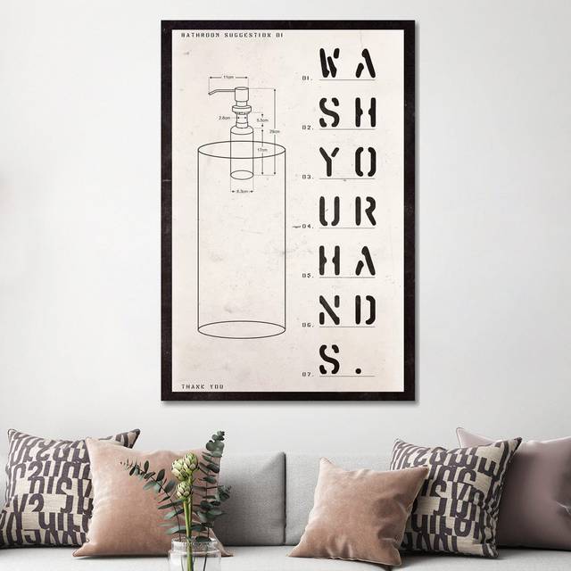 Soap Dispenser Patent Print - Graphic Art Print on Canvas - No Frame (152.4cm H x 101.6cm W x 3.81cm D)