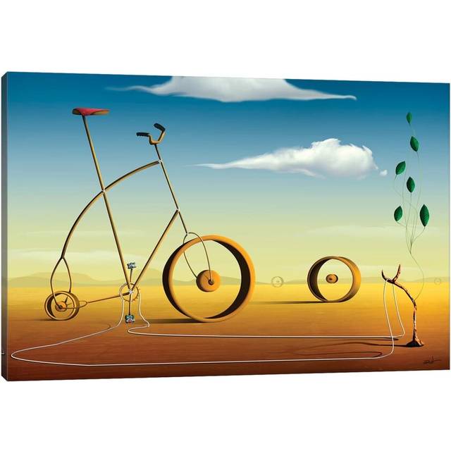 A Bicicleta (the Bicycle) by Marcel Caram - Graphic Art Print on Canvas - Wrapped Canvas (152.5 cm H x 101.5 cm W x 3.175 cm D)