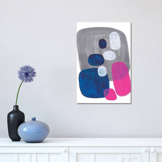Magenta Navy Blue Pebbles (45.72cm H x 30.48cm W x 1.905cm D)