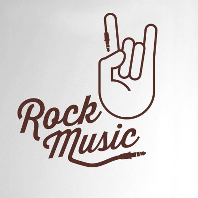 Rock Music Hand Door Room Wall Sticker - Brown (44cm H X 40cm W)