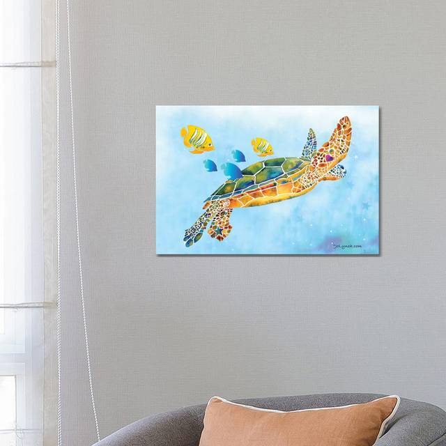 Sea Turtle Fish by Jo Lynch - Wrapped Canvas Art Prints (45.72cm H X 66.04cm W)