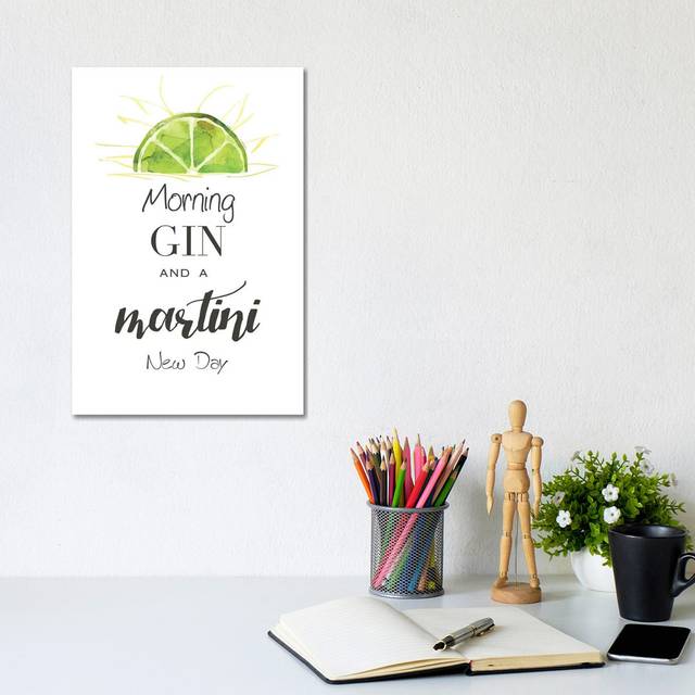 Morning Gin by Kelly Donovan - Wrapped Canvas Painting (20.32 cm H x 30.48 cm W)