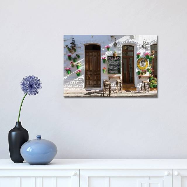 Outdoor Cafã© In Andalusia, Spain by - Wrapped Canvas Photograph (30.48 cm H x 45.72 cm W)
