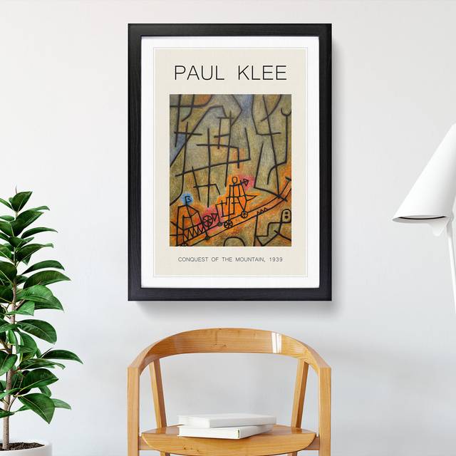 Conquest of the Mountain by Paul Klee - Picture Frame Art Prints - Black (65cm H x 48cm W x 2cm D)