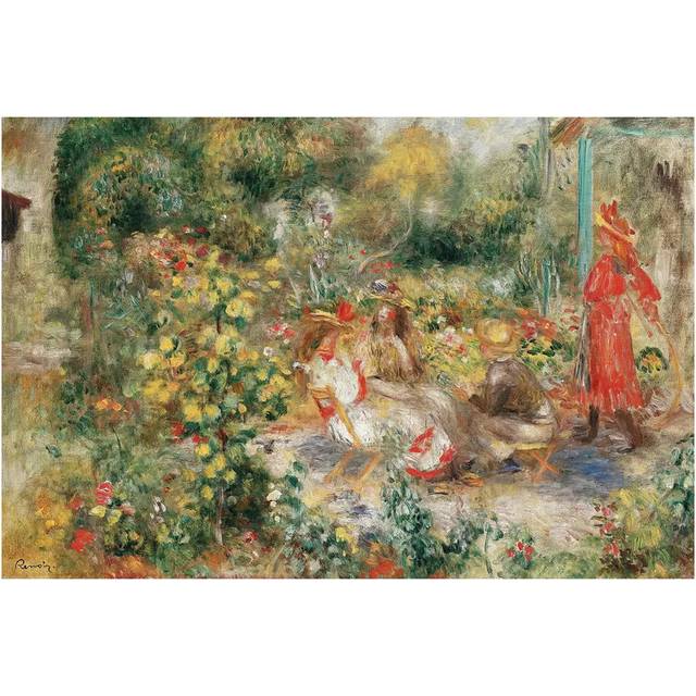 Girls in a Garden in Montmartre by Pierre-Auguste Renoir - Wrapped Canvas Art Prints (30.48 cm H x 45.72 cm W)