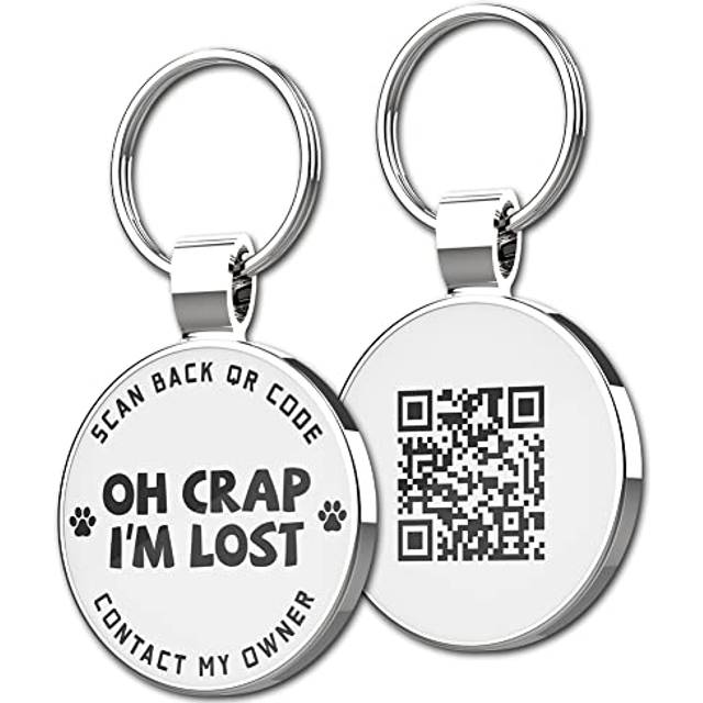 MYLUCKYTAG QR Code Pet ID Tags Dog Tags - Pet Online Profile - Scan QR Receive Instant Pet Location Alert Email
