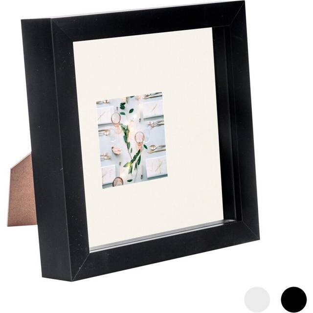 6" x 6" Black 3D Box Photo Frame - with 2" x 2" Mount - Ivory Mount