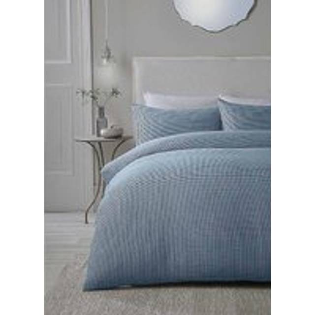 Lindly Waffle Duvet Cover Set - Blue - King Size - Serene