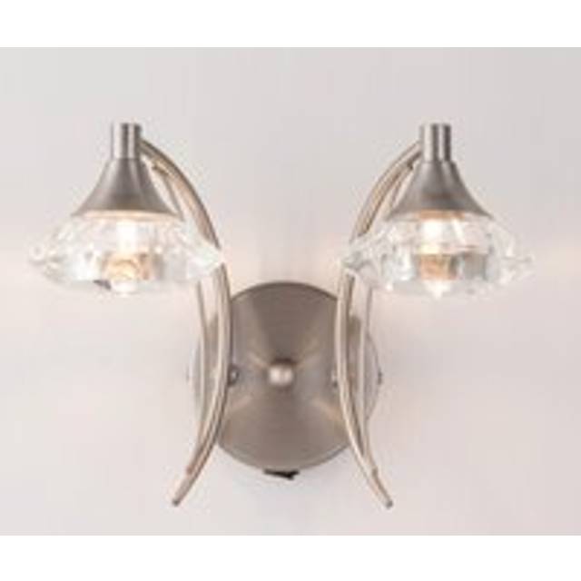 Double Wall Light and Sconce Satin Nickel Finish - Light Grey - One Size