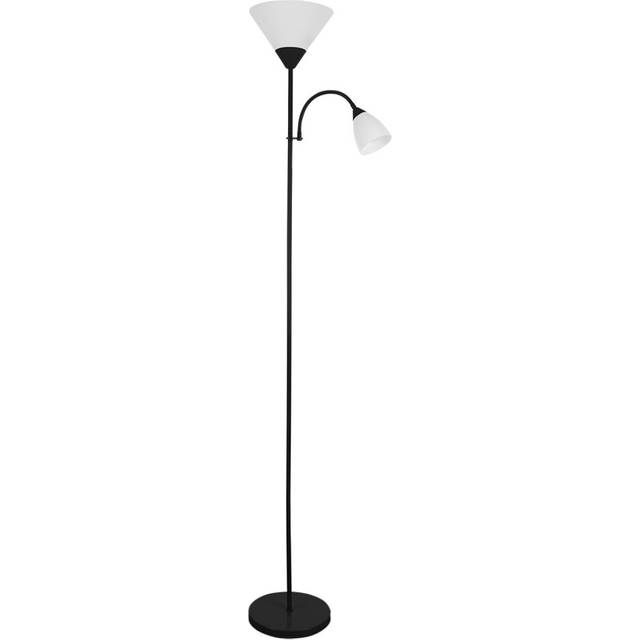 Modern Gloss Black 2 Way Mother/Father Parent & Child Uplighter and Spotlight Design Floor Lamp