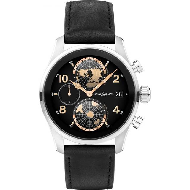Montblanc Summit 3 Blue Dial Black Leather Strap Smartwatch
