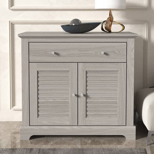 GFW Salcombe 2 Door Single Drawer Warm Grey Oak Compact Sideboard