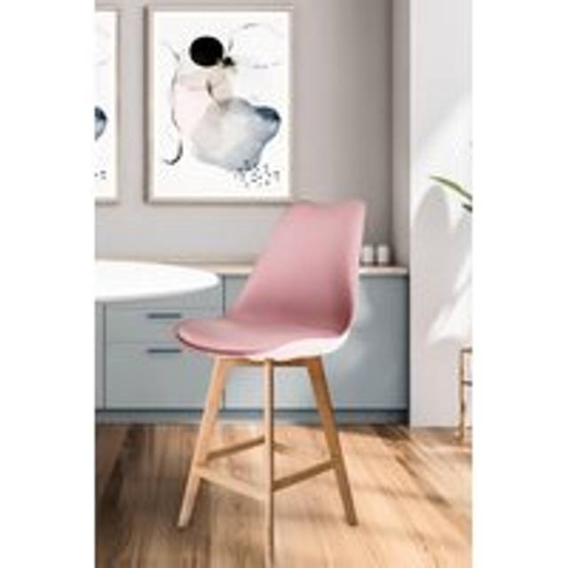 Fusion Living Soho Plastic Bar Stool - Blush