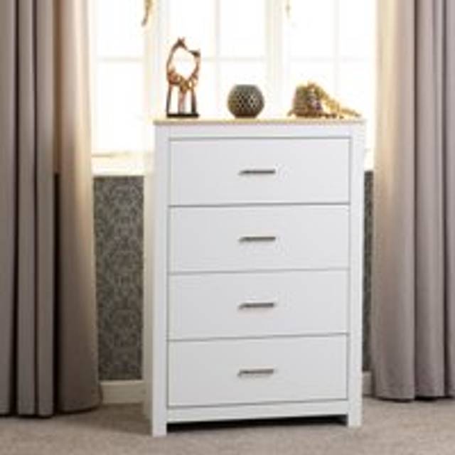 Portland White 4 Drawer Chest