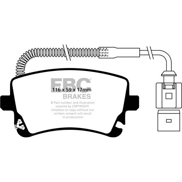 EBC Brakes Yellowstuff Performance Brake Pads - Rear Pad Set - TRW Calipers