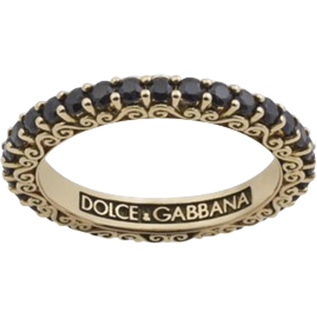Dolce & Gabbana Yellow Gold Family Ring With Black Sapphires - Woman Rings Gold 50