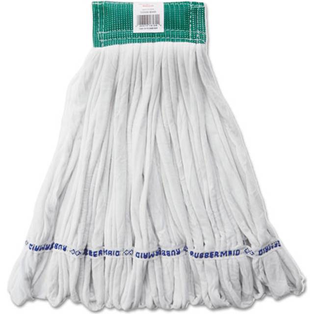 Rubbermaid Commercial T255 Rough Floor Mop Head  Medium  Cotton/Synthetic  White  12/Carton