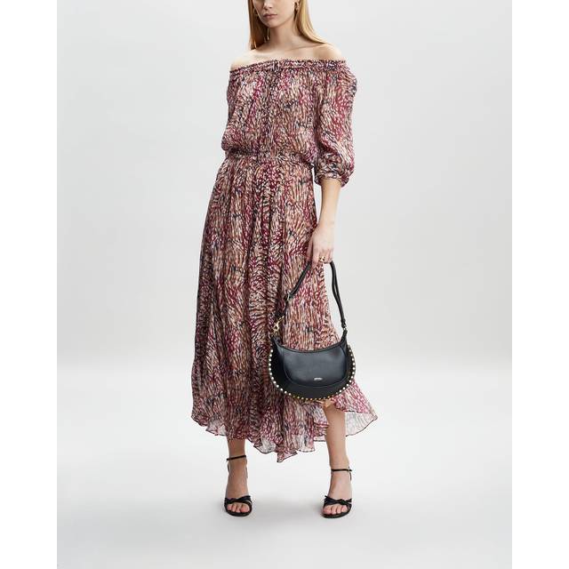 Isabel Marant Etoile Beige & Pink Volga Maxi Dress - 40RY RASPBERRY - FR 36