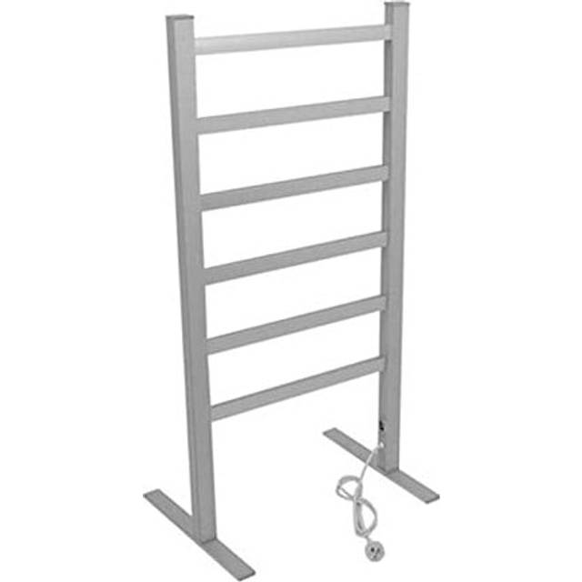 Electric Towel Warmer, Floor-Standing 6 Bars Heated Towel Rack, Space Aluminum Drying Rack, Plug-In Heated Towel Rail, with Waterproof Switch