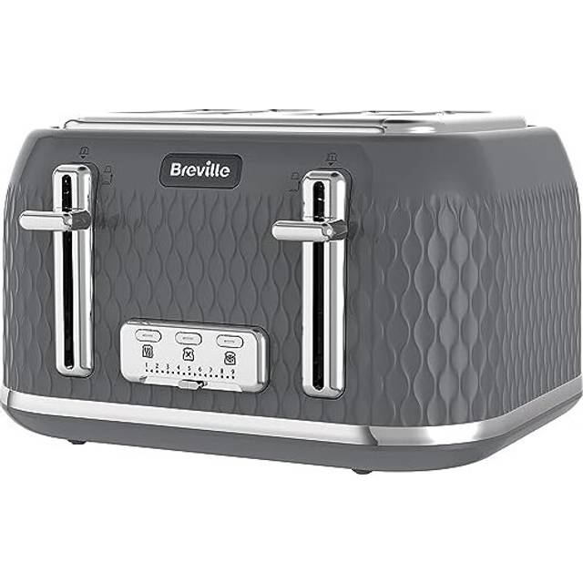 Breville Curve 4-Slice Toaster with High Lift and Wide Slots | Grey & Chrome [VTR013]