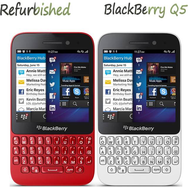 (Simple Set, White) Refurbished Blackberry Q5 4G NETWORK 2GB RAM 8GB ROM 5MP 3.1&quot; Mobile Phone Cell Phone