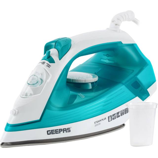 GEEPAS Steam Iron Clothes Dry & Steam 460ml Tank 2000W - Blue (1.12kg)
