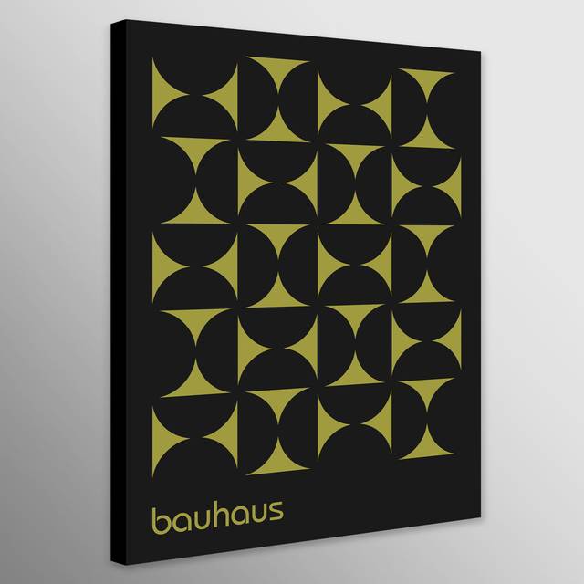 Bauhaus Geometric Grid - Abstract - Wrapped Framed Canvas Wall Art - Various Sizes (31cm H x 21cm W)