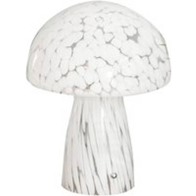 White Confetti Glass Mushroom Table Lamp Tapered Shade Light
