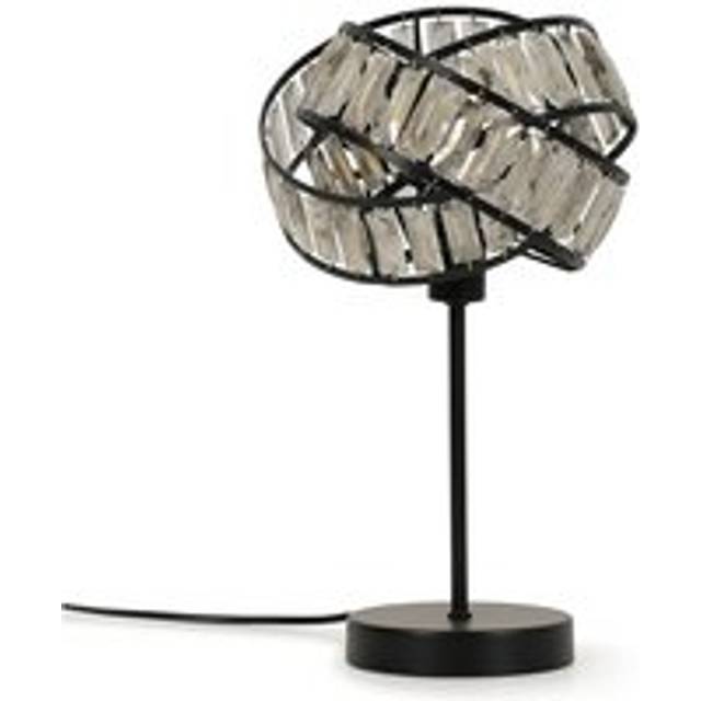 Hudson Acrylic Jewel Twist Chrome Table Lamp with Tortoise Shell Lampshade