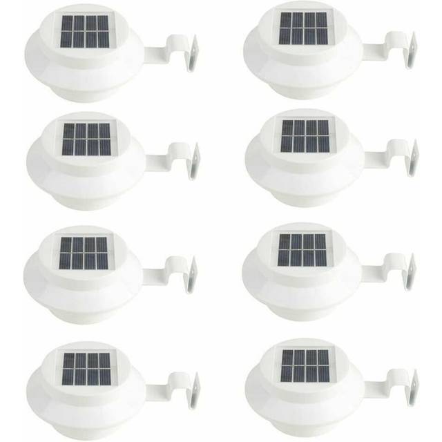 White Led Solar Powered Gutter / Fence Lights (6.3cm H X 11.5cm W X 11.50cm D)