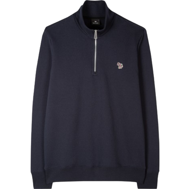 PS Paul Smith Zebra Organic Cotton Sweat Half Zip Navy