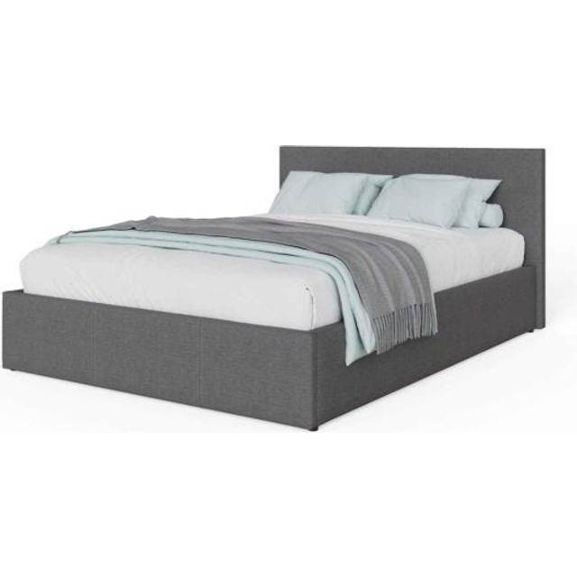 GFW Side Lift Small Double Ottoman Grey Fabric Bed, Silver