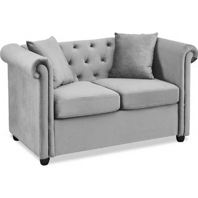 Ascot Chesterfield Velvet 2 Seater Sofa - Grey - One Size