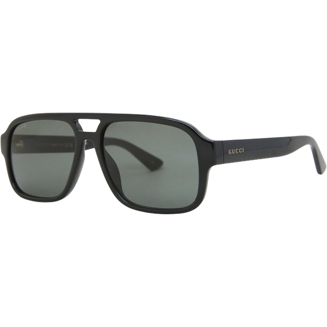 Gucci Man GG1342S 001 Solglasögon Plast Svart Grå Pilot