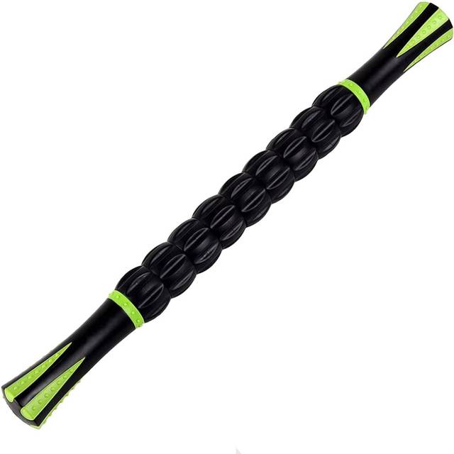 (a-Black) Muscle Massage Roller Stick for Athletes, Back Leg Muscle Massager for Reducing Soreness, Loosing Tightness, and Soothing Cramps