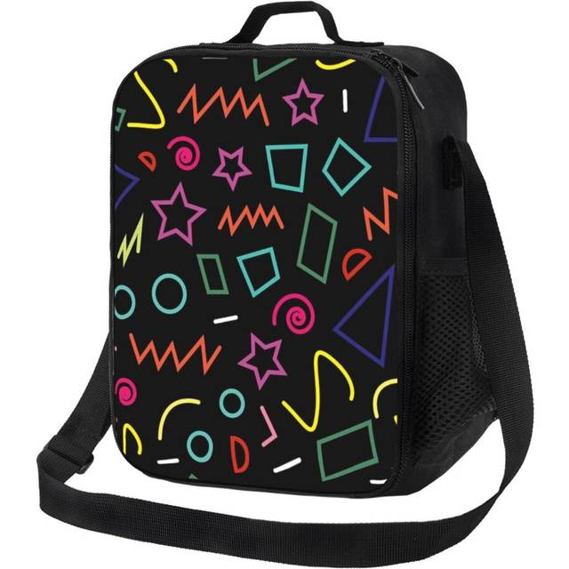 Kids Lunch Bag 80s Party Insulated Tote Box for Girls Boys Back to School