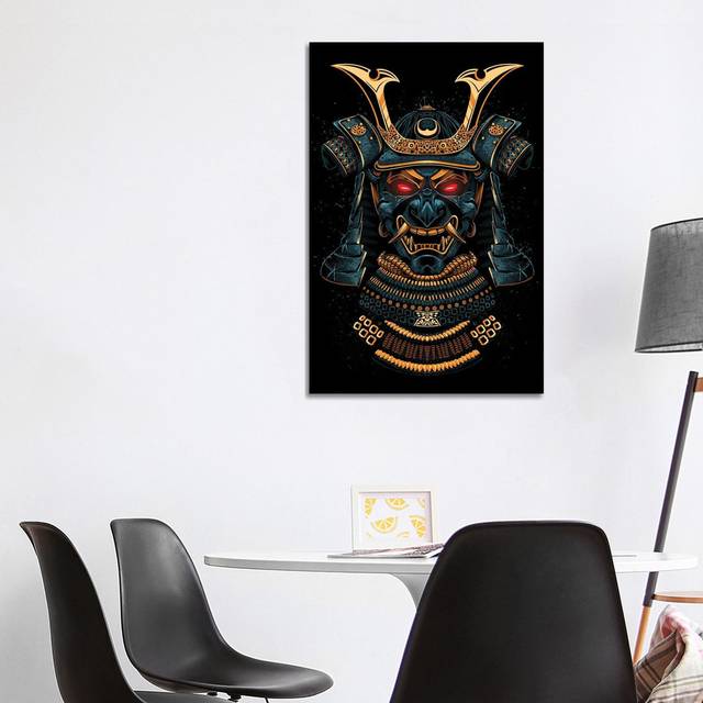Golden Samurai Mask - Wrapped Canvas Graphic Art (101.6cm H x 66.04cm W x 1.91cm D)