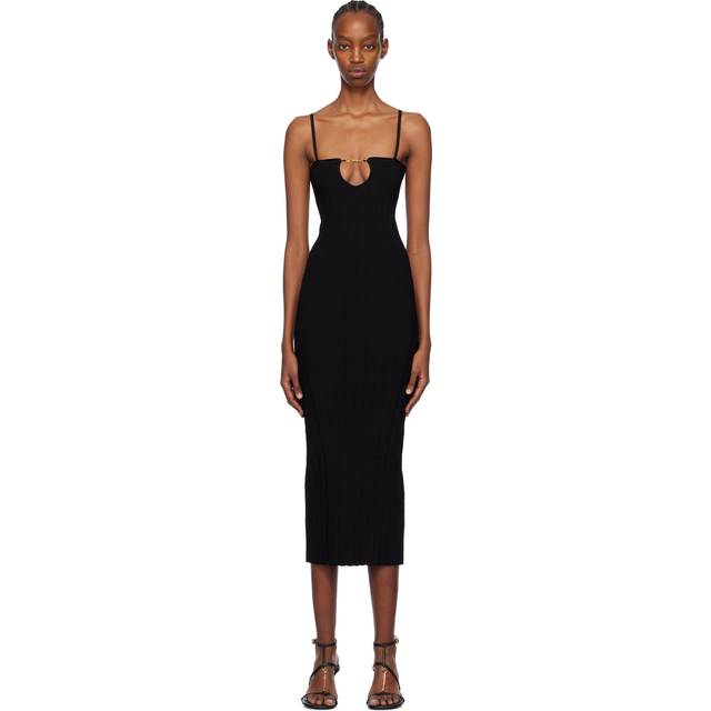 Jacquemus, Midi Dresses, female, Black, M, Sierra Ribbed Slip Dress
