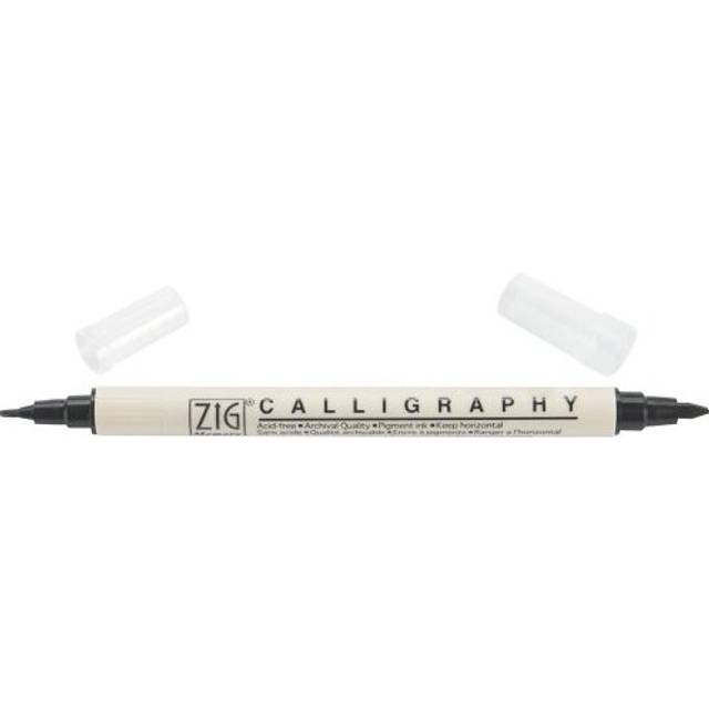 Zig Memory System Calligraphy Dual Tip Marker, Pure Black Pack of 6 (MS3400-010)