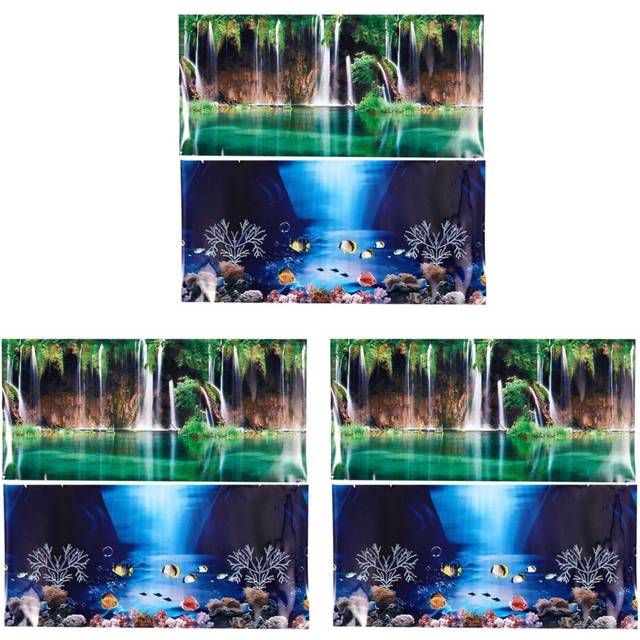 3X Blue Sea Background Aquarium Ocean Landscape Poster Fish Tank Background