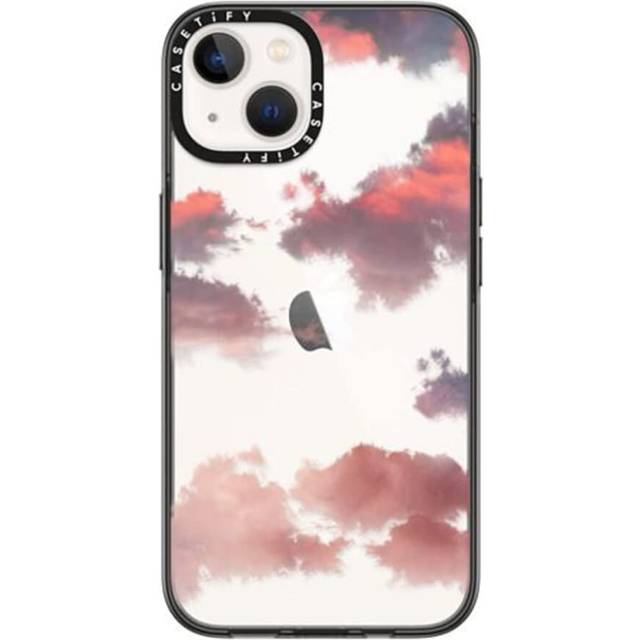 CASETiFY Compact iPhone 14 Case [2X Military Grade Drop Tested / 4ft Drop Protection] - Clouds Red - Clear Black