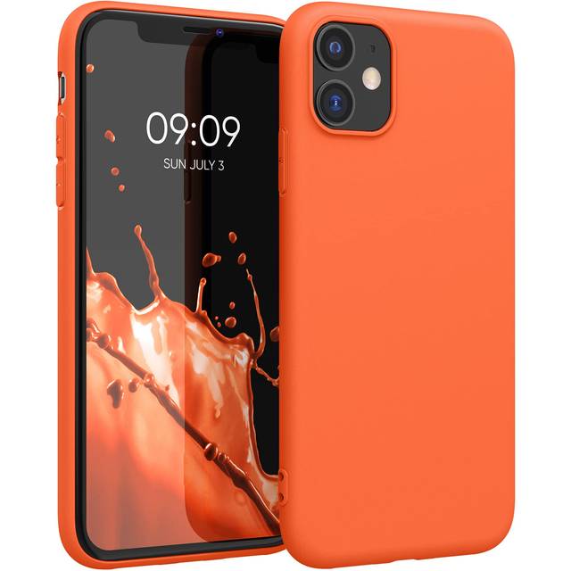 kwmobile Fodral kompatibelt med Apple iPhone 11 – silikonskal – mjukt mobiltelefonskal – mobiltelefonfodral i neonorange