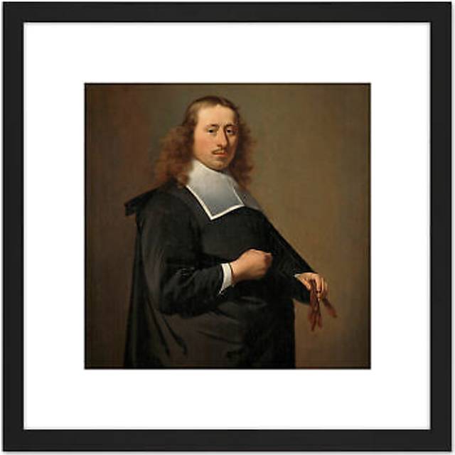 Everdingen Willem Baert Burgomaster Amsterdam 8X8 Inch Square Wooden Framed Wall Art Print Picture with Mount - Black - One Size