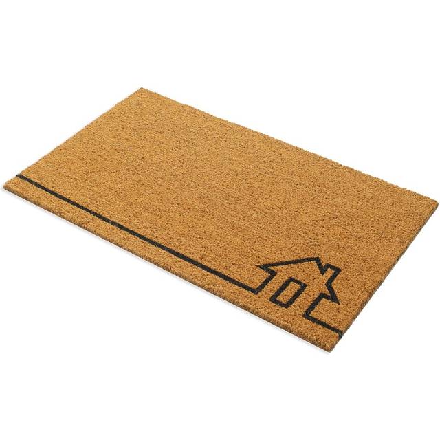 "Fab Habitat Modern Non Slip Doormat - Durable, Thin - Natural Coir & Rubber - Entryway, Front Door, Porch, Patio - Home View Natural (18"" x 30"" Non-S"