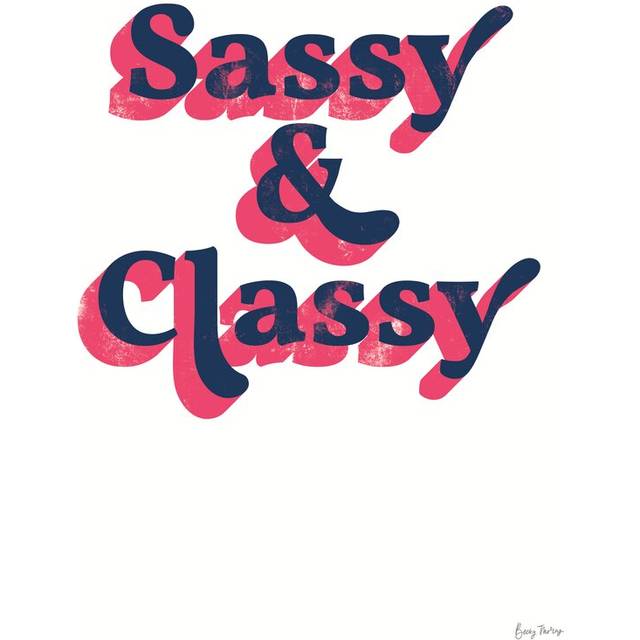 Rainbow Sassy and Classy Bold by Becky Thorns - Wrapped Canvas Typography Print (30cm H x 20cm W x 3.8cm D)