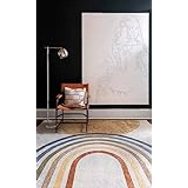 BARBARA Machine Washable Modern Area Rug - Beige - 120cm x 170cm
