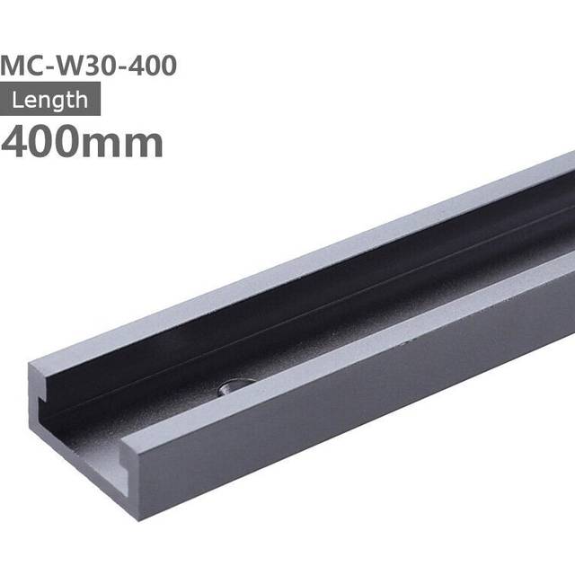 (400mm) 300mm to 1220mm Grey T-Track with Predrilled Mounting Holes 30mm x 12.8mm Miter Slot for Saw Router Table