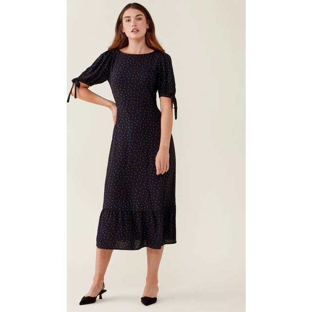 Ruby Blue Polka Dot Midi Dress Size: 8